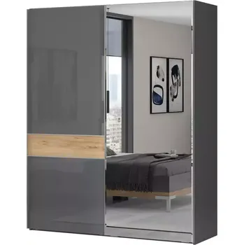 Předsíňová stěna Skříň 2d Onyx se zrcadlem pk181-og/on pacific walnut/