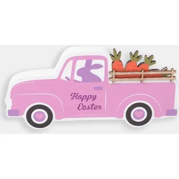 Velikonoční dekorace Sinsay - Velikonoční stojící dekorace ve tvaru náklaďáčku se zajíčkem a mrkvemi - vícebarevná - 884JG-MLC - 884JG-MLC-ONE