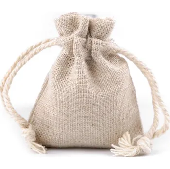 Výtvárné potřeby Dárkový pytlík 6x8 cm lněný, barva 1 režná světlá