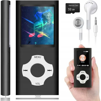 MP3 přehrávač 16 GB, černý, Bluetooth, FM rádio, diktafon