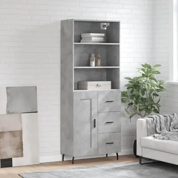 Příborník do zásuvky vidaXL Skříň highboard 69,5 x 34 x 180 cm kompozitní dřevo [3190039] Barva: Betonová šedá