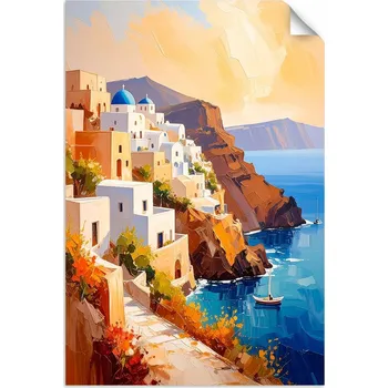 Obraz Samolepicí plakáty do obýváku ložnice, Ostrov Santorini Řecko 40x60