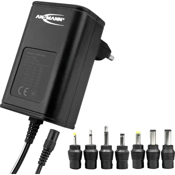 Ansmann 1201-0022 zásuvkový napájecí adaptér, nastavitelný, 12 V/DC, 9 V/DC, 7.5 V/DC, 6 V, 4.5 V/DC, 3 V, 600 mA, 7.20 W