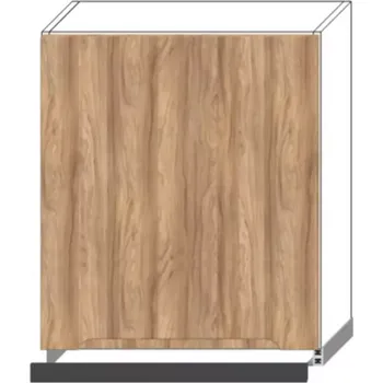 Kuchyňská skříňka Kuchyňská Skříňka Zoya W60/68 Slim Pl Se Stříbrnou Digestoří Dub Přírodný /Bílý