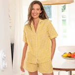 Pyžamo s kostkovaným vzorem žlutá 42