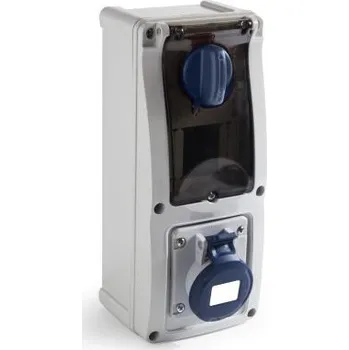 Elektrická zásuvka IP44 16A 240V 2P plus E RCD switched sockets