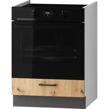 Kuchyňská skříňka Clara DK60 grafitově šedá/dub artisan