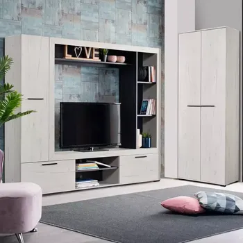 Obývací stěna Obývací Stěna Lorca bílá dub/černá 11014772