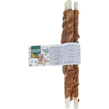 Pamlsek pro psa Tyčinka buvolí bílá obalená kuřecím masem 8-9mm/20cm, 3 ks Baff