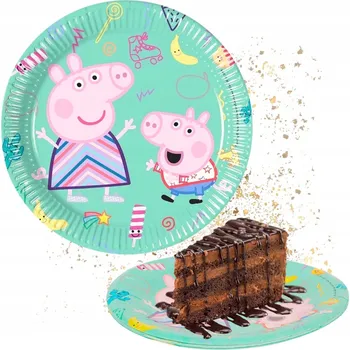 Talíř PAPÍROVÉ TALÍŘKY NA JEDNO POUŽITÍ prasátko Pepa GEORGE 15 5 KUSŮ