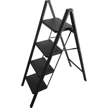 Železářství Domácí žebřík PREMIUM, černý, 4 stupně