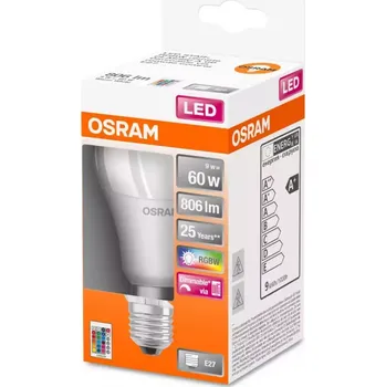 LED žárovka OSRAM A60 RGBW 9W E27 2700K + dálkový ovladač