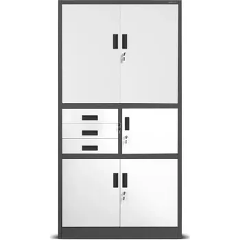 Kancelářská sestava Kancelářská skříň Filip II kov antracit/bílá