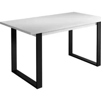 Jídelní stůl Stůl ST42 150x85+48 bílá nohy černé