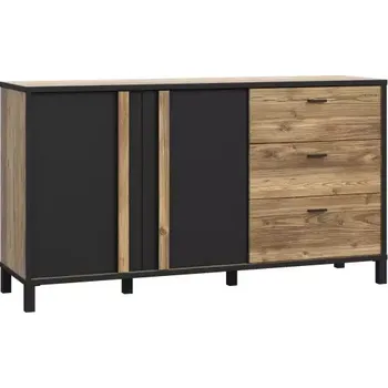 Kancelářská sestava Komoda Haruki Černá / Alpský Smrk