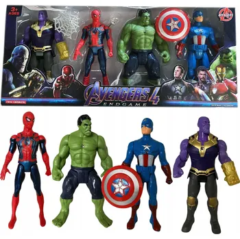 Figurka AVENGERS SADA 4 FIGUREK HULK Spiderman AMERIKA