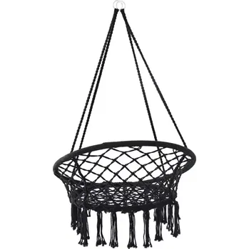 Zahradní houpačka Závěsné houpací křeslo, čápí hnízdo, černé