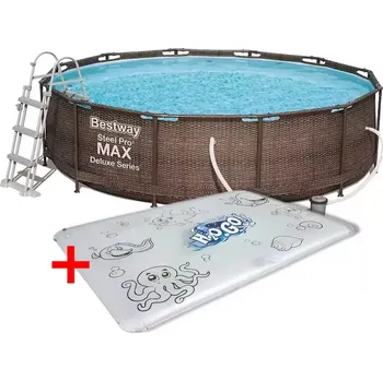 Bazén Sada Bazén s příslušenstvím 3,66 x 1m rattan 56709 + vodní podložka Pro kreslení 52223