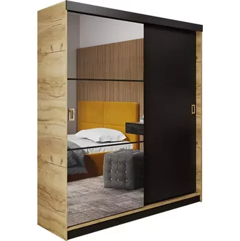 Kancelářská sestava Skříň Retro 138 5l Craft/ Přední Černá