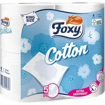 Toaletní papíry Foxy Bavlněný toaletní papír 5 vrstev 4 role