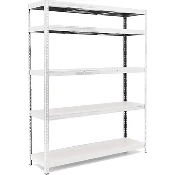 regál Policový regál Trestles RH 1800x1600x600, nosnost 1500 kg, 5 polic Barva: pozink, Provedení police: bílá MDF 5 mm