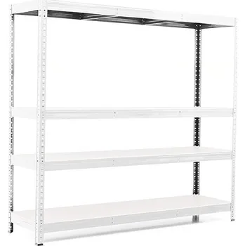 regál Policový regál Trestles RH 1200x1400x300, nosnost 1200 kg, 4 police Barva: pozink, Provedení police: bílá MDF 5 mm