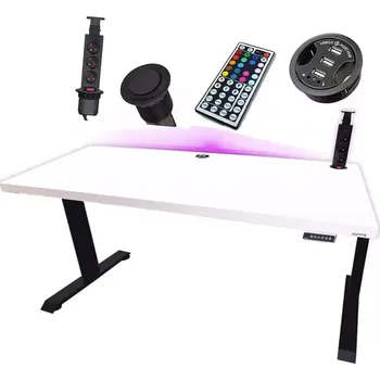 Kancelářská sestava Psací Stůl Low Elektr. Bílý 120x60x3,6 Model 3