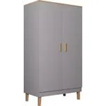 Skříň 100 Denver Šedá Chinchilla/Hikora