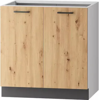 Kuchyňská skříňka Clara D80 grafitově šedá/dub artisan