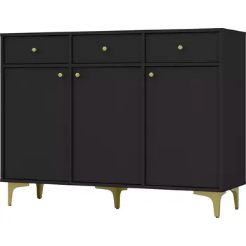 Kancelářská sestava Komoda Tokyo 1 3F 3S černý grafit 827