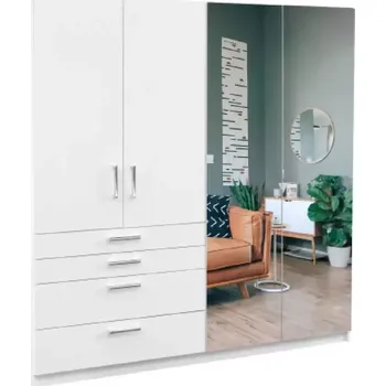 Předsíňová stěna Skříň Pekos 200 lux bílý/zrcadlo