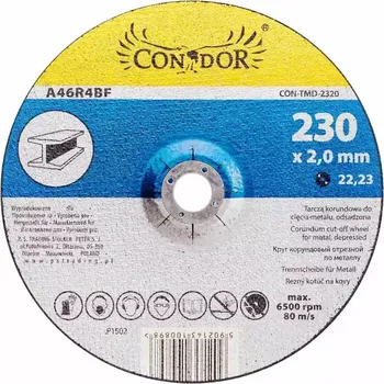 Řezný kotouč Korundový řezný kotouč na kov 230 x 2,0 mm, odsazený, Condor