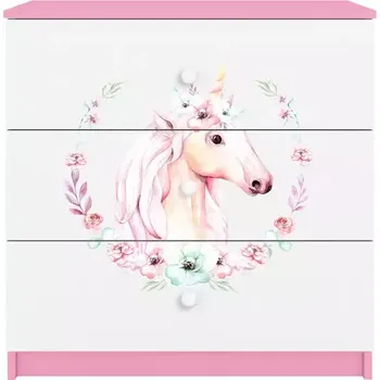 Dětský pokoj Dětská komoda Babydreams růžová - Kůň