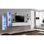 Obývací Stěna Switch Sklo+Led Xi Bílý