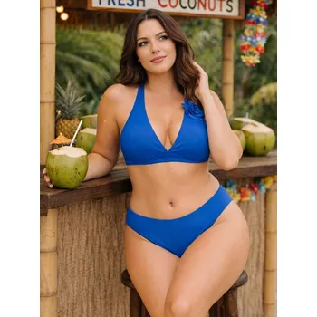 Dámské plavky Plavky Self S 115 FS13 Flores 13 červená 44D-XXL