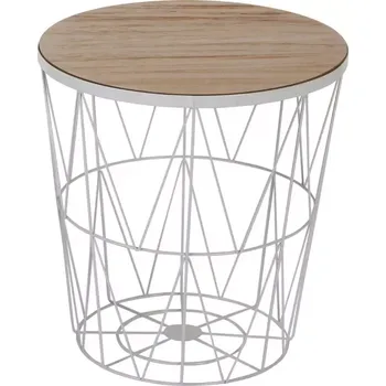 Konferenční stolek Košík Space Bílý/Dřevo