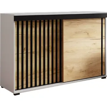 Komoda Malani 120 bílá+craft+černá