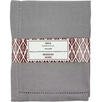 ubrus Běhoun na stůl SAGA světle šedý 45x140 easy care