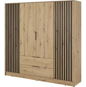 Předsíňová stěna Skříň Nelly 4d dub artisan/lamela černá