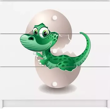 Dětský pokoj Dětská komoda Babydreams bílá - Dinosaurus