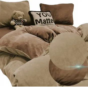 Povlečení Sada povlečení z fleece fleece 160x200 plyš mikrovlákno medvídek