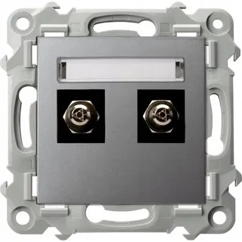 Elektrická zásuvka Dvojitá ekvipotenciální svorka OSPEL SAFÍR GPE-2Z/m/70 ŠEDÁ MATNÁ