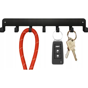 Věšák Beautiwall VĚŠÁK DRŽÁK NA ZEĎ NA KLÍČE OBLEČENÍ KOVOVÝ ČERNÝ