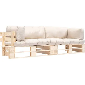 Zahradní pohovka zahrada-XL 2dílná zahradní pohovka z palet s pískovými poduškami borovice 277483