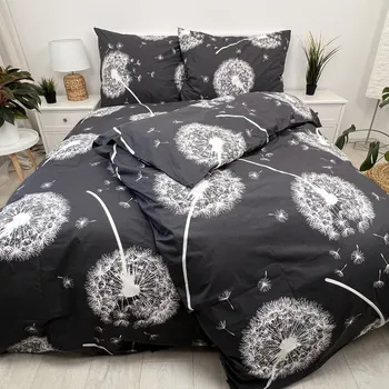 Povlečení Bavlněné povlečení Pampelišky šedé 200x220 II.jakost Velikost polštáře: 70x90