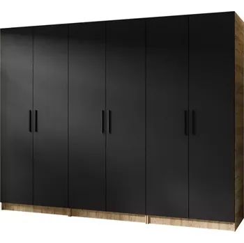 Ložnicová sestava Skříň 3x Gold 2D dub craft zlatá/černá