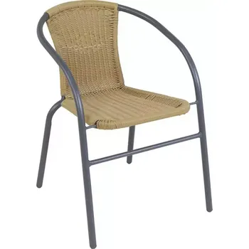Židle z umělého ratanu Bistro tmavě béžová