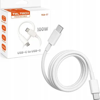 Datový kabel Kabel Teltech USB typ C - USB typ C 1 m bílý