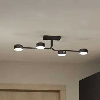 EGLO Stropní svítidlo Clavellina LED, černé, čtyři světla černá, bílá satinovaná 4 x 6,8 W LED - Doprava zdarma