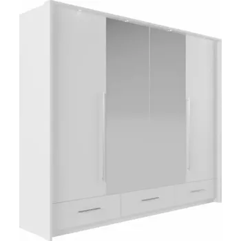 Kancelářská sestava Skříň Toledo 255cm Bílá/Zrcadlo